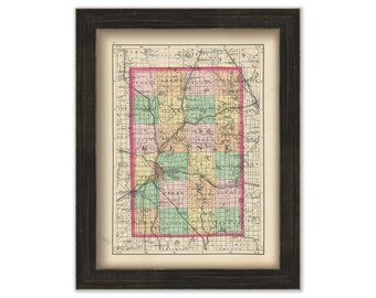 KENT COUNTY, Michigan 1873 Map - Replica or Genuine Original