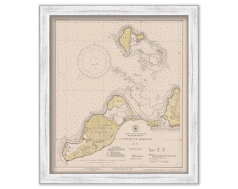 CUTTYHUNK ISLAND HARBOR, Massachusetts  - Nautical Chart published in 1939