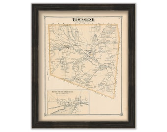 TOWNSEND, Massachusetts 1875 Map - Replica or Genuine ORIGINAL