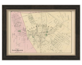 LONG BRANCH, Branch Shore, New Jersey 1873 Map Replica or Genuine ORIGINAL  