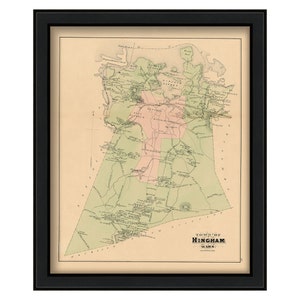 Town of Hingham, Massachusetts 1879 Map-Colored Reproduction