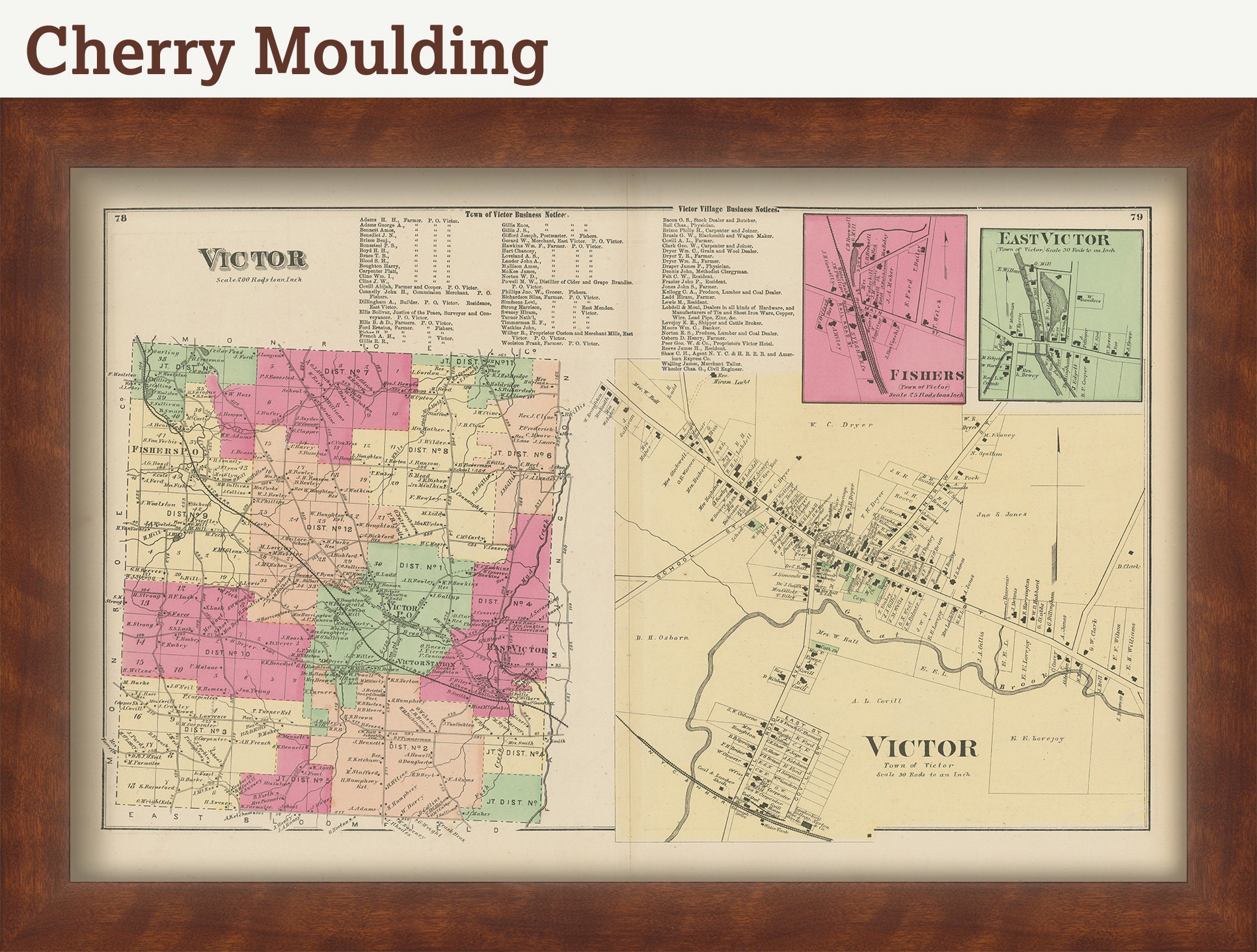 VICTOR, New York 1874 Map