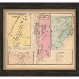 Noank, Groton Park, Poquonoc and Old Lyme, Connecticut, 1868 Map