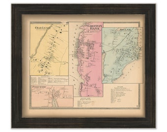 Noank, Groton Park, Poquonoc and Old Lyme, Connecticut, 1868 Map