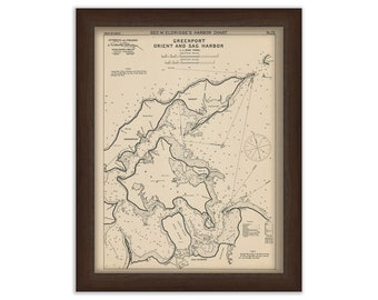 Shelter Island, Sag Harbor, Orient, and Greenport - Nautical Chart by George W. Eldridge 1901