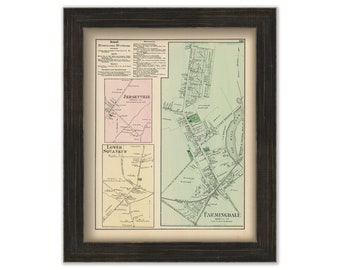 Village of FARMINGDALE, New Jersey 1873 Map - Replica or Genuine ORIGINAL