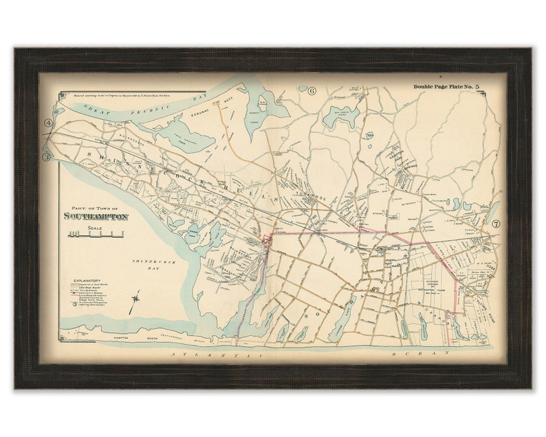 Shinnecock Hills South Hampton Long Island New York Map | Etsy