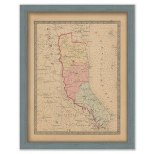 CALVERT COUNTY, MARYLAND 1866 Map, Replica or Genuine Original