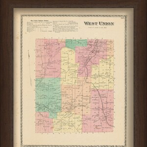 WEST UNION New York 1873 Map Replica or Genuine ORIGINAL - Etsy