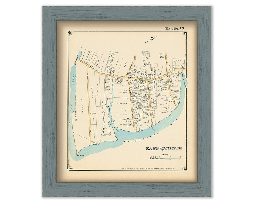 East Quogue Map, 1916 Etsy