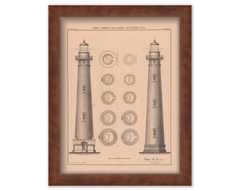 St. Augustine Light, Florida - Architectural Drawing 1871