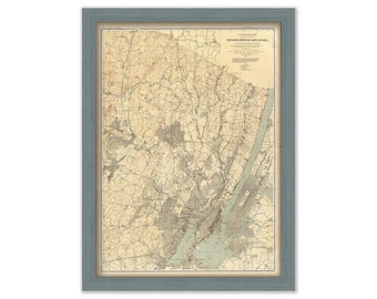 BERGEN, HUDSON and ESSEX Counties, New Jersey  -  1888 Topographical Map