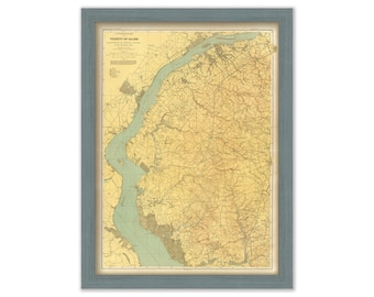 DELAWARE RIVER, New Jersey  -  1888 Topographical Map