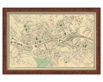 Village of FITCHBURG, Massachusetts 1870 Map