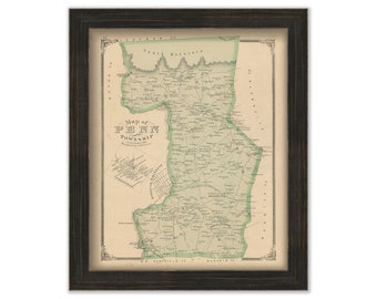 PENN, Pennsylvania 1875 Map - Replica or GENUINE ORIGINAL