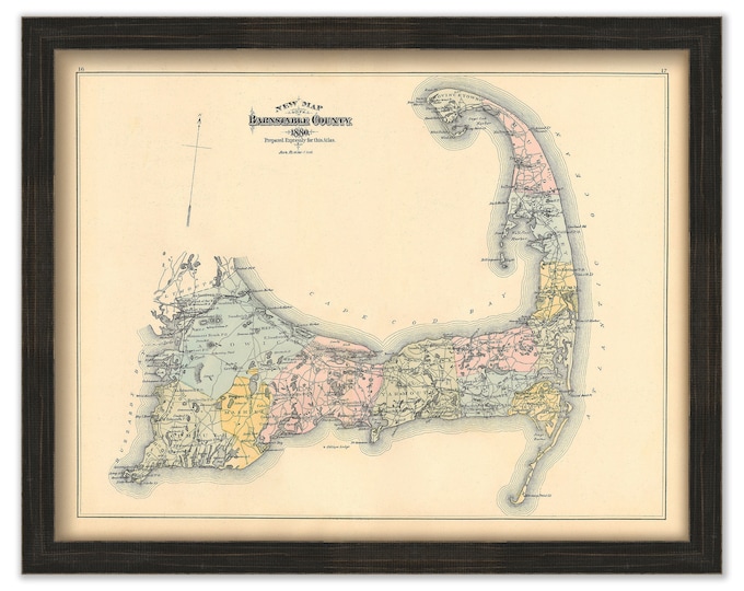 Featured listing image: CAPE COD/Barnstable County, Massachusetts 1880 Map