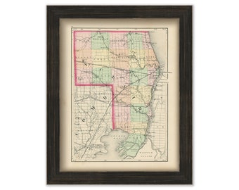 CLAIRE COUNTY, Michigan 1873 Map - Replica or Genuine Original