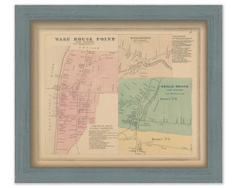 East Windsor Villages, Hartford County, Connecticut, 1869 Map, Replica or GENUINE ORIGINAL