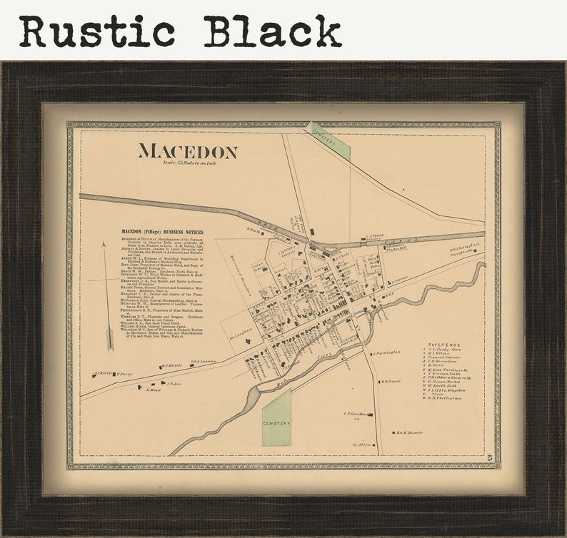 Village of MACEDON New York 1874 Map Replica and GENUINE Etsy