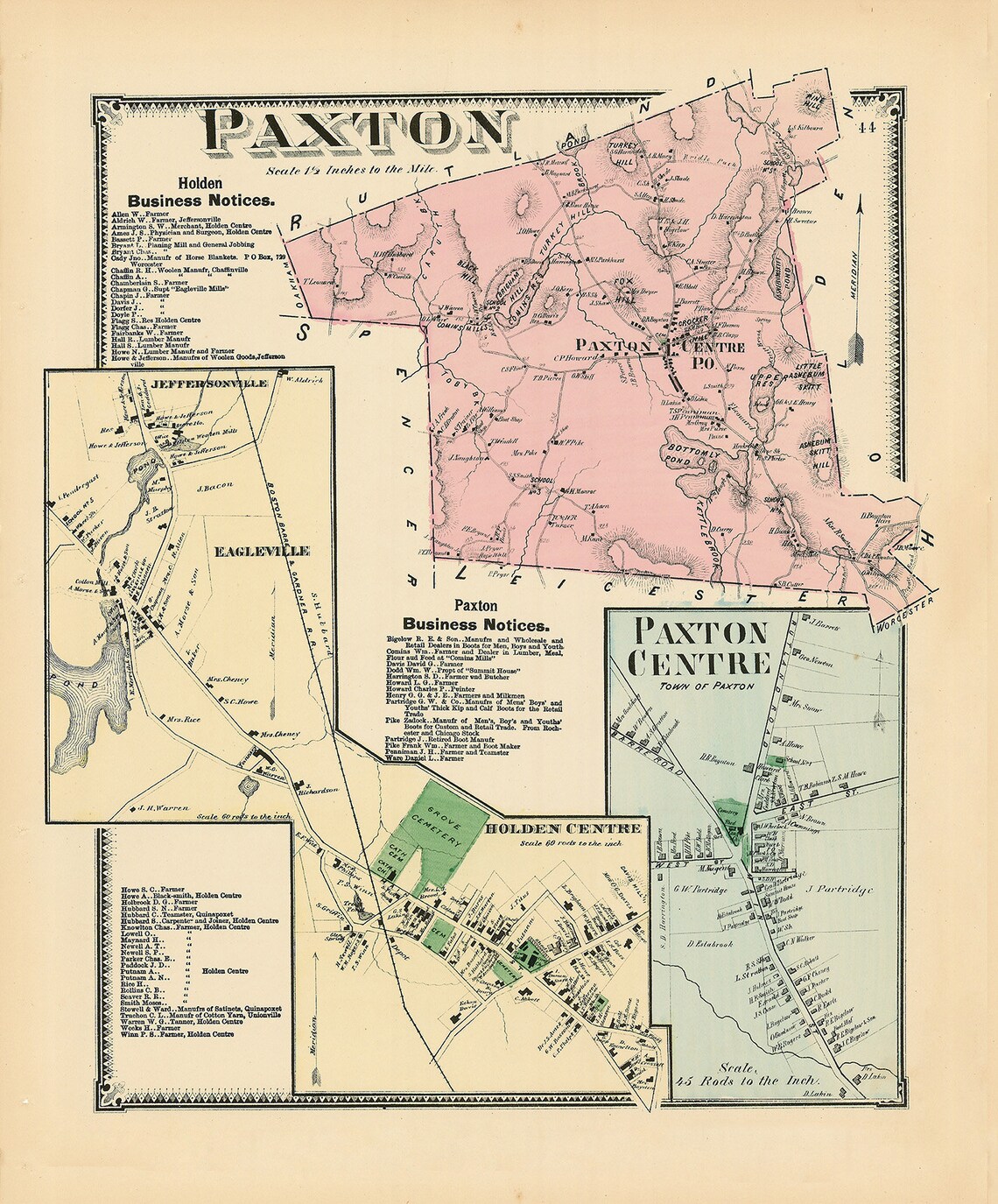Political Map Of Paxton Ma Poster Allposters Com vrogue.co