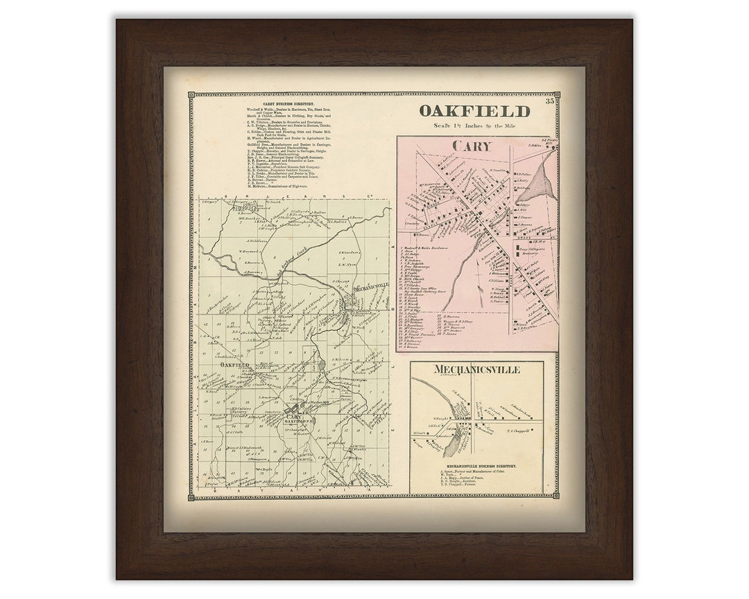 Town and Villages of OAKFIELD Genesee County New York 1866 Etsy