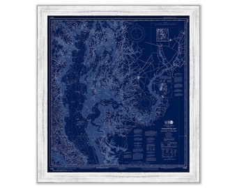 CHESAPEAKE BAY - Cove Point to Sandy Point, Maryland/Virginia 2017 Nautical Chart Blueprint