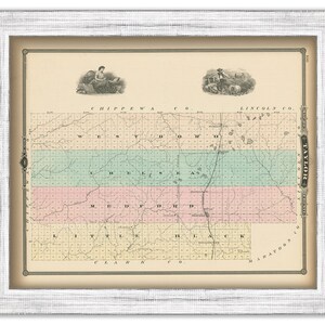 LINCOLN COUNTY, Wisconsin 1878 Map, Replica or Genuine Original