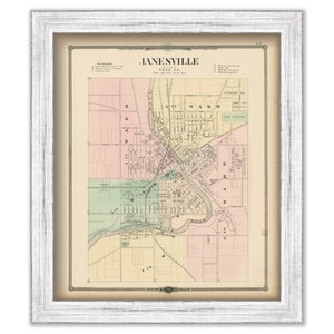 JANESVILLE, Wisconsin 1878 Map, Replica or Genuine Original