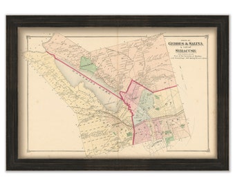 GEDDES, SALINA and SYRACUSE, New York -  1874 Map