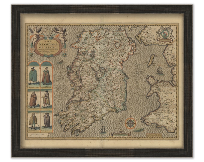 The KINGDON of IRELAND  - Map Published in 1676 by John Speed