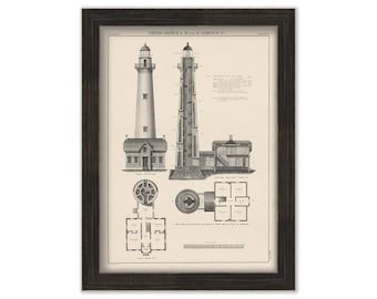 SAINT SIMONS LIGHTHOUSE, St. Simons Island, Georgia - Drawing and Plan of the Lighthouse as it was in 1872.