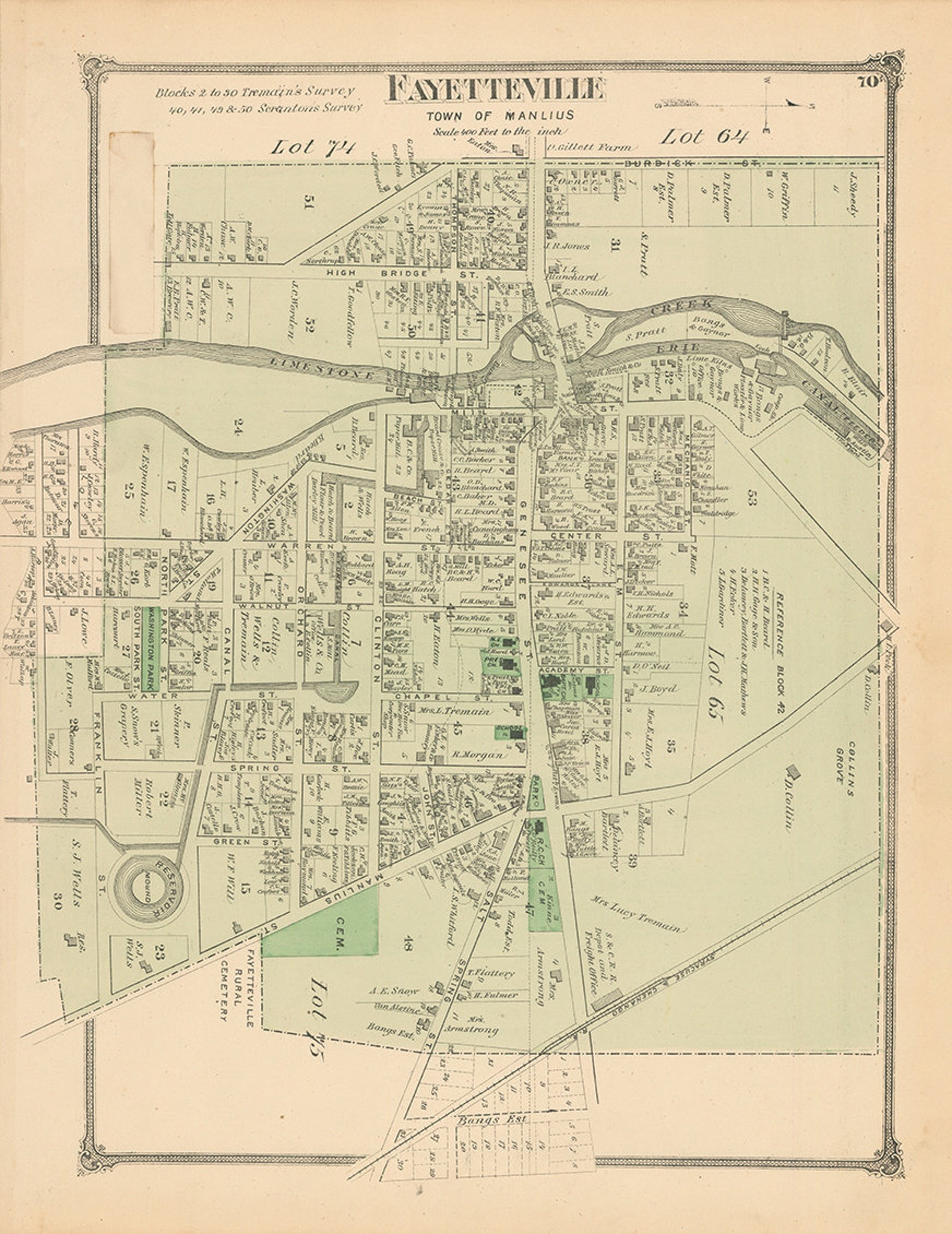 FAYETTEVILLE New York 1874 Map Etsy
