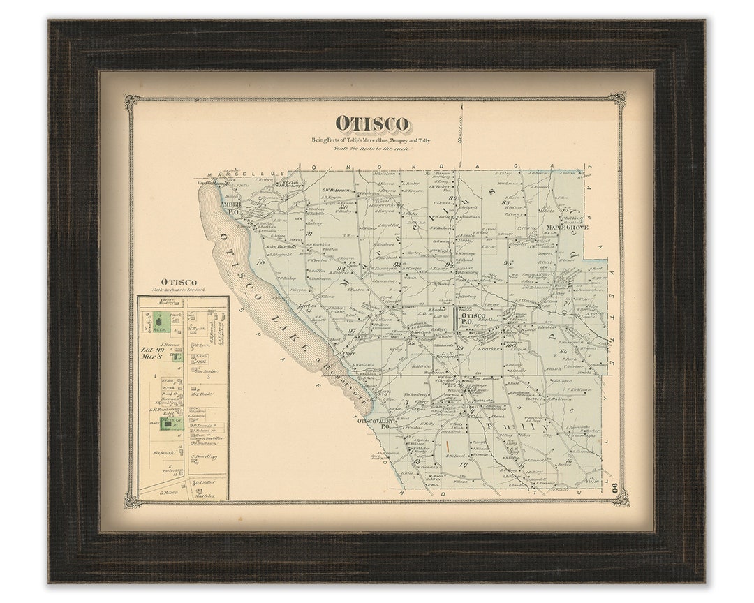 OTISCO, New York 1874 Map Etsy