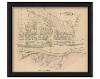 CATASAUQUA, Pennsylvania 1876 Map - Replica or Genuine Original