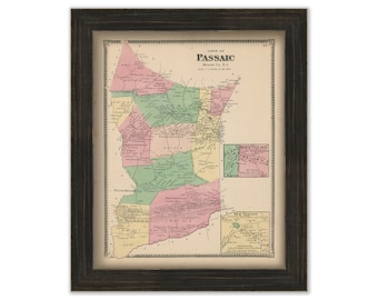 PASSAIC, Morris County, New Jersey 1868 - Replica or Genuine Original Map