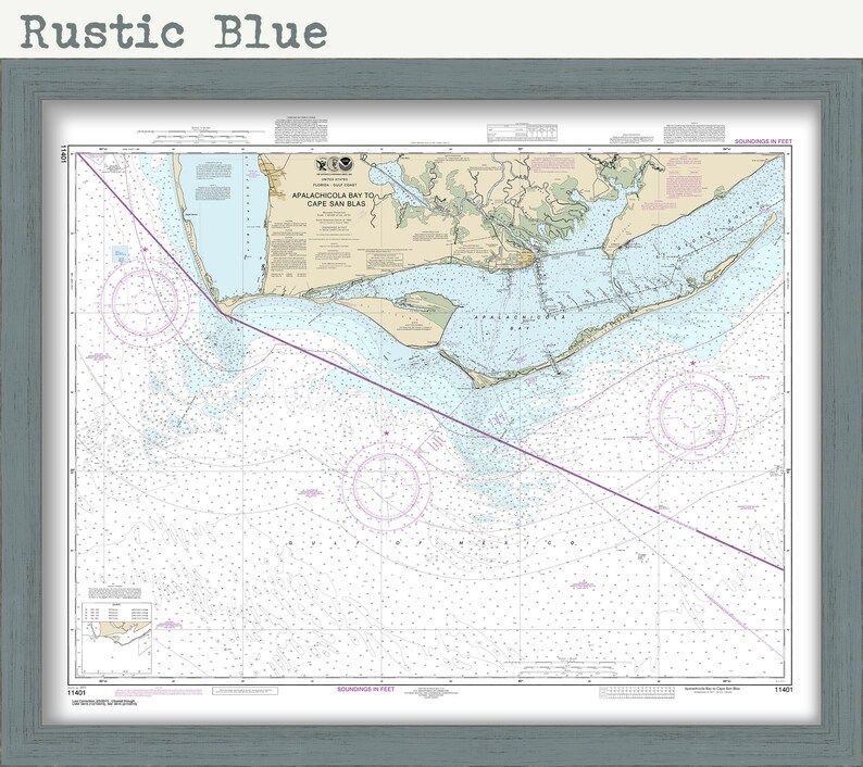 Apalachicola to Cape San Blas Florida 2015 Nautical Chart Etsy