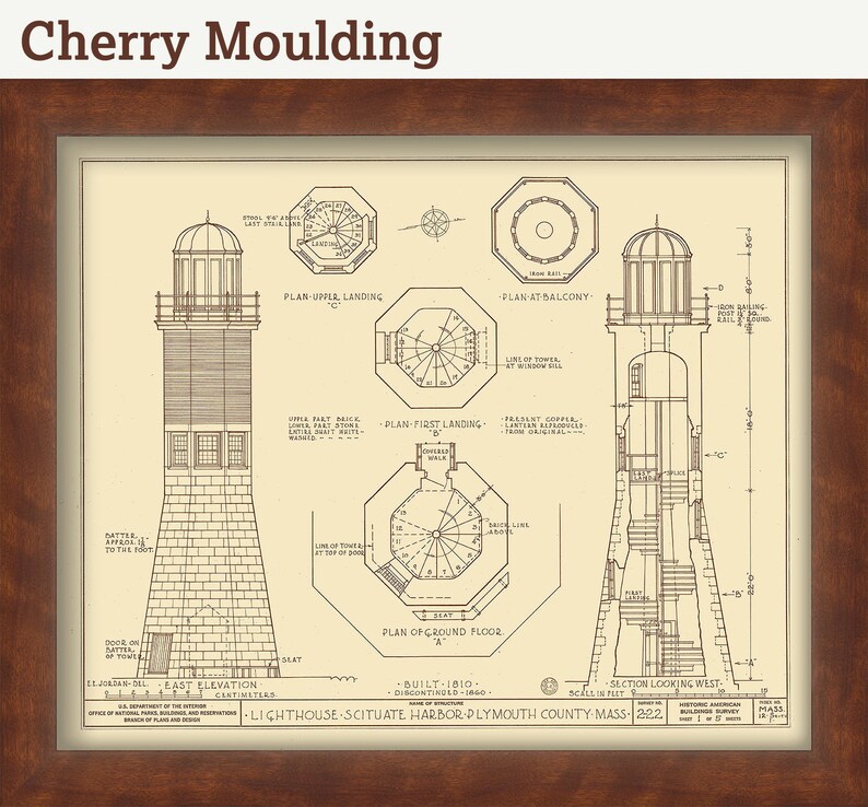 Scituate Light House 1810-Architectural Drawings image 3