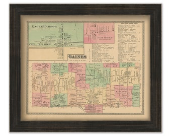 GAINES, New York 1875 Map, Replica or Genuine Original