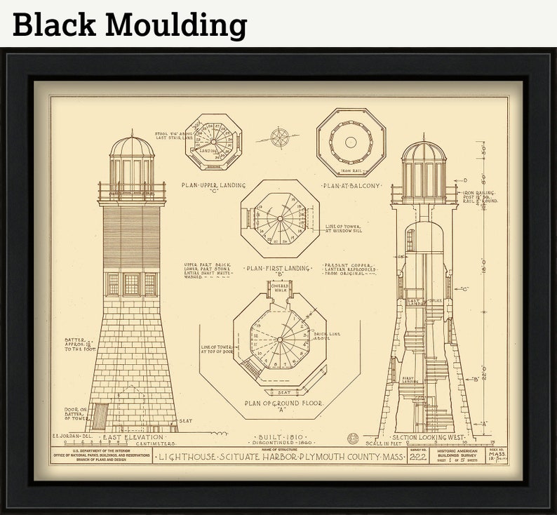 Scituate Light House 1810-Architectural Drawings image 2