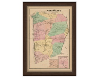 Town of GREENBURG, New York 1868 Map