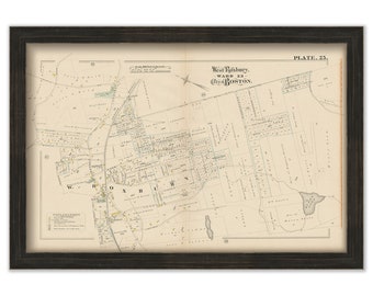 WEST ROXBURY, Boston, Massachusetts 1882 Map - Replica or Genuine ORIGINAL