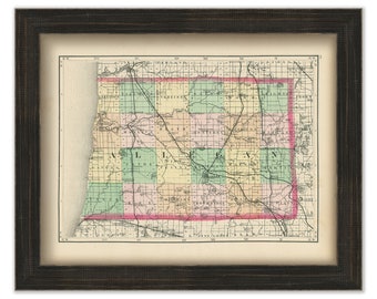 ALLEGAN COUNTY, Michigan 1873 Map - Replica or Genuine Original