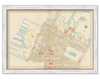EAST BOSTON, Massachusetts 1912 map, Plate 26 - Border and Condor Street - Replica or GENUINE Original