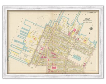 EAST BOSTON, Massachusetts 1912 map, Plate 26 - Border and Condor Street - Replica or GENUINE Original