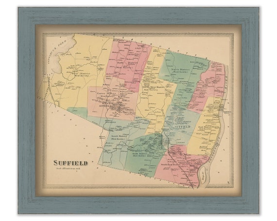 SUFFIELD Connecticut 1869 Map Replica or GENUINE ORIGINAL - Etsy