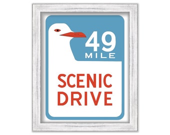 SAN FRANCISCO 49 Mile Scenic Drive Sign on Fine Art Paper