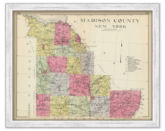 MADISON County, New York 1912 Map, Replica or GENUINE ORIGINAL