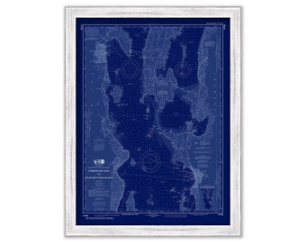 LAKE CHAMPLAIN, Vermont/New York and BURLINGTON Vermont - 2017 Nautical Chart Blueprint