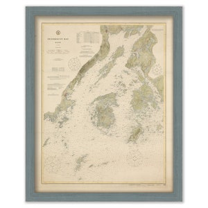 PENOBSOT BAY, Maine  - 1916 Nautical Chart