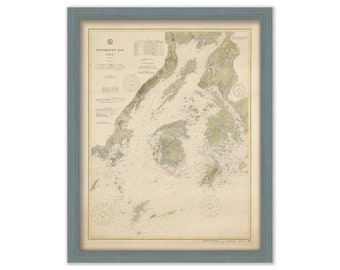 PENOBSOT BAY, Maine  - 1916 Nautical Chart